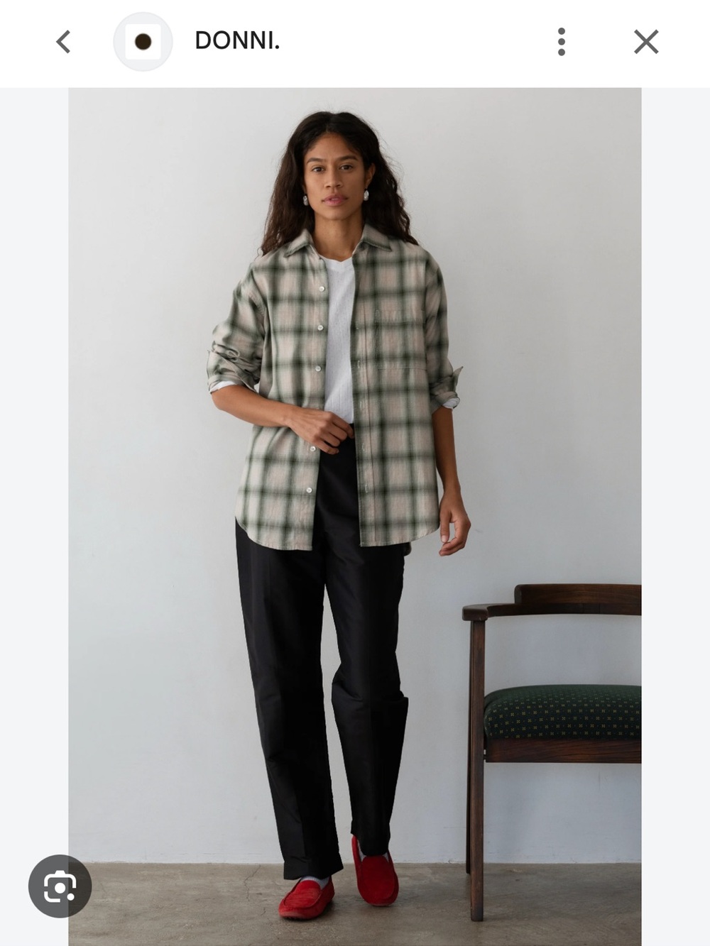 DONNI. Fall flannel shirt top small